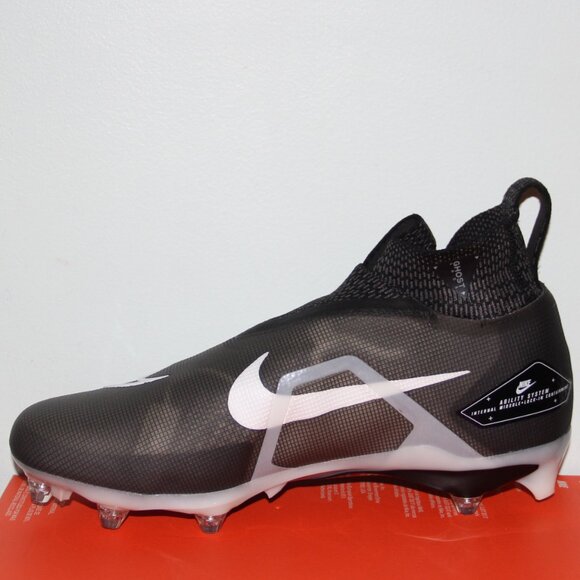 Nike Alpha Menace Elite 3 Detachable Football Cleats Mens 12.5 Black White